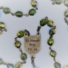 St. Joseph Fire-Polished Green Czech Glass/Aqua Glass Rosary - Image 3