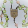 St. Joseph Fire-Polished Green Czech Glass/Speckled Pink Glass Rosary - Image 3