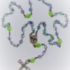St. Joseph Lilac and Peridot Czech Glass Rosary