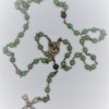 St. Joseph Speckled Green Czech Glass/Bloodstone "Camo" Rosary