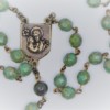St. Joseph Speckled Green Czech Glass/Bloodstone "Camo" Rosary - Image 2