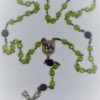 St. Joseph Olive-Green and Navy-Blue Czech Glass Rosary