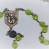 St. Joseph Olive-Green and Navy-Blue Czech Glass Rosary - Image 2
