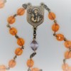 St. Joseph Orange Czech Glass/Cathedral Glass Rosary - Image 2