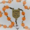 St. Joseph Orange Czech Glass/Cathedral Glass Rosary - Image 3