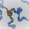 St. Joseph Metallic Aqua-Blue/Sky-Blue Czech Glass Rosary - Image 2