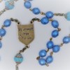 St. Joseph Metallic Aqua-Blue/Sky-Blue Czech Glass Rosary - Image 3