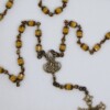 40-Bead Jesus Prayer Ivory-Brown Czech Glass Chotki - Image 2