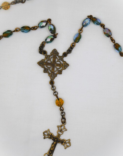 Blue/Topaz Czech Glass Jesus Prayer Beads - Image 2